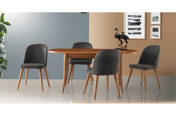 Sortie Oval Ahşap Ayaklı Mutfak Cafe Masası