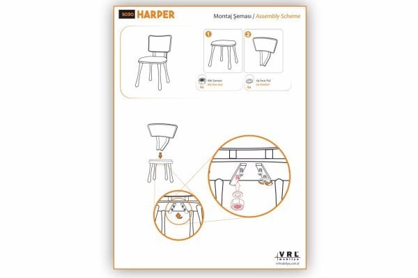 Harper Ahşap Mutfak Cafe Sandalyesi