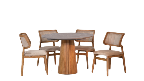 Troya (Yuvarlak - Kare) Mutfak Masası Picatos Ahşap Mutfak Cafe Sandalyesi