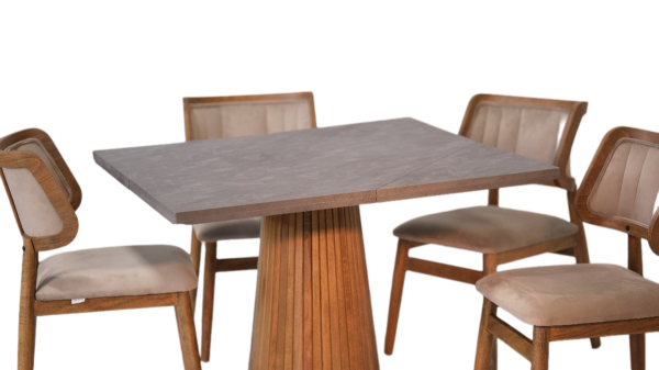 Troya (Yuvarlak - Kare) Mutfak Masası Picatos Ahşap Mutfak Cafe Sandalyesi