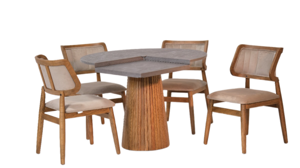 Troya (Yuvarlak - Kare) Mutfak Masası Picatos Ahşap Mutfak Cafe Sandalyesi