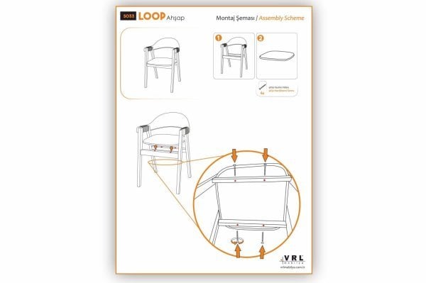 Loop Ahşap Mutfak Cafe Sandalyesi