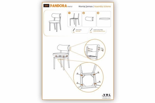 Pandora Metal Mutfak Cafe Sandalyesi