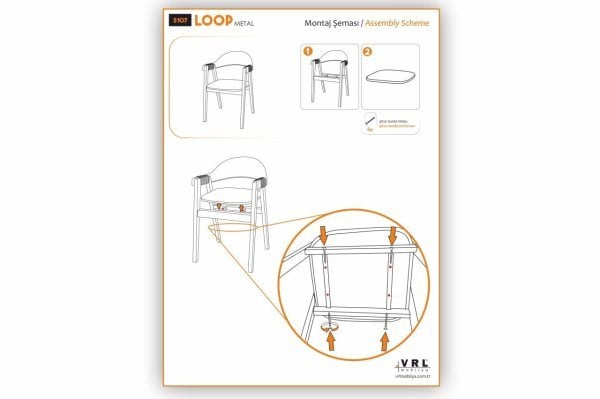 Loop Metal Mutfak Cafe Sandalyesi