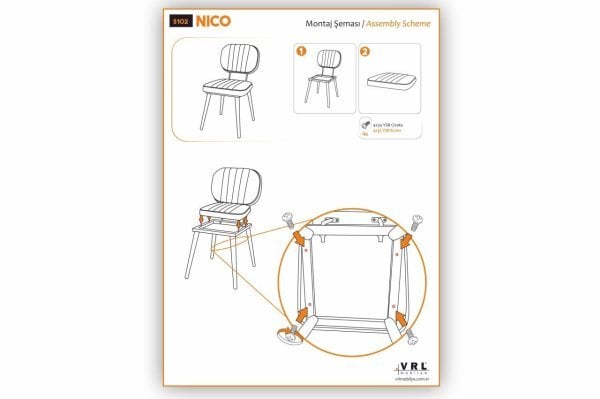 Nico Metal Mutfak Cafe Sandalyesi