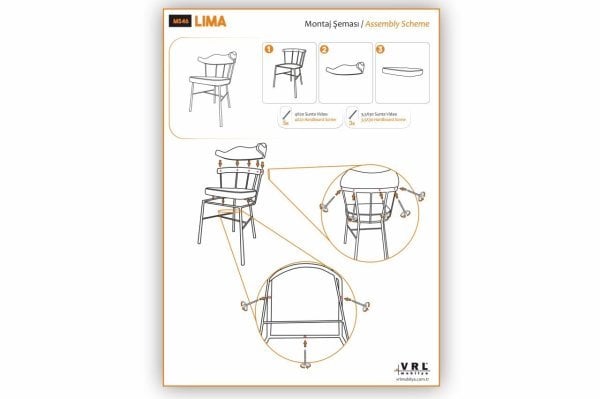 Lima Metal Mutfak Cafe Sandalyesi