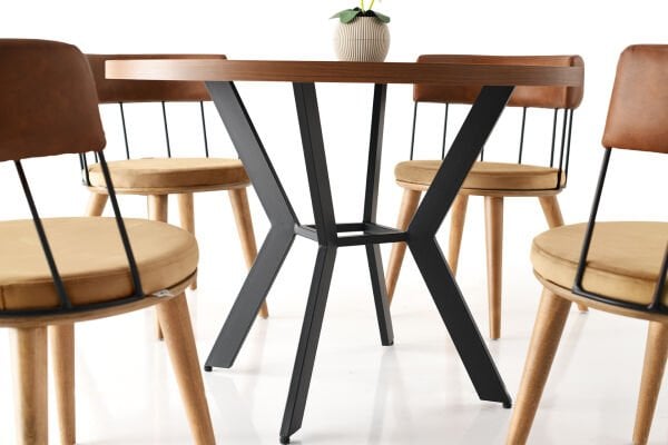 Marin 105 Mutfak Cafe Masası Rosa Metal Sandalye Takımı