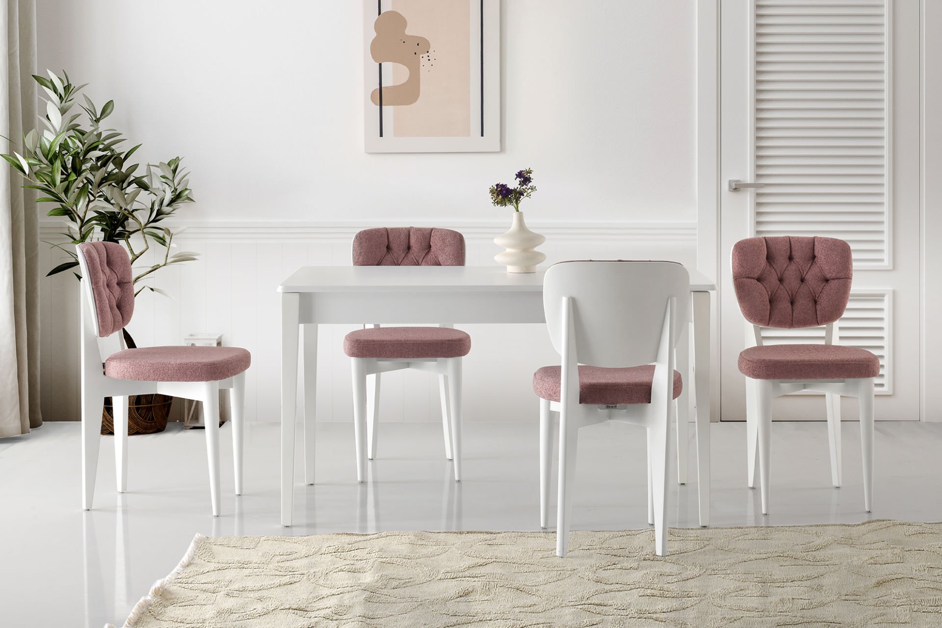 Vario Mutfak Cafe Masası Perla Ahşap Sandalye Takımı