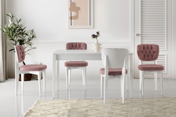 Vario Mutfak Cafe Masası Perla Ahşap Sandalye Takımı