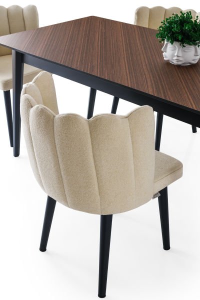 Vital Mutfak Cafe Masası Flora Metal Sandalye Takımı