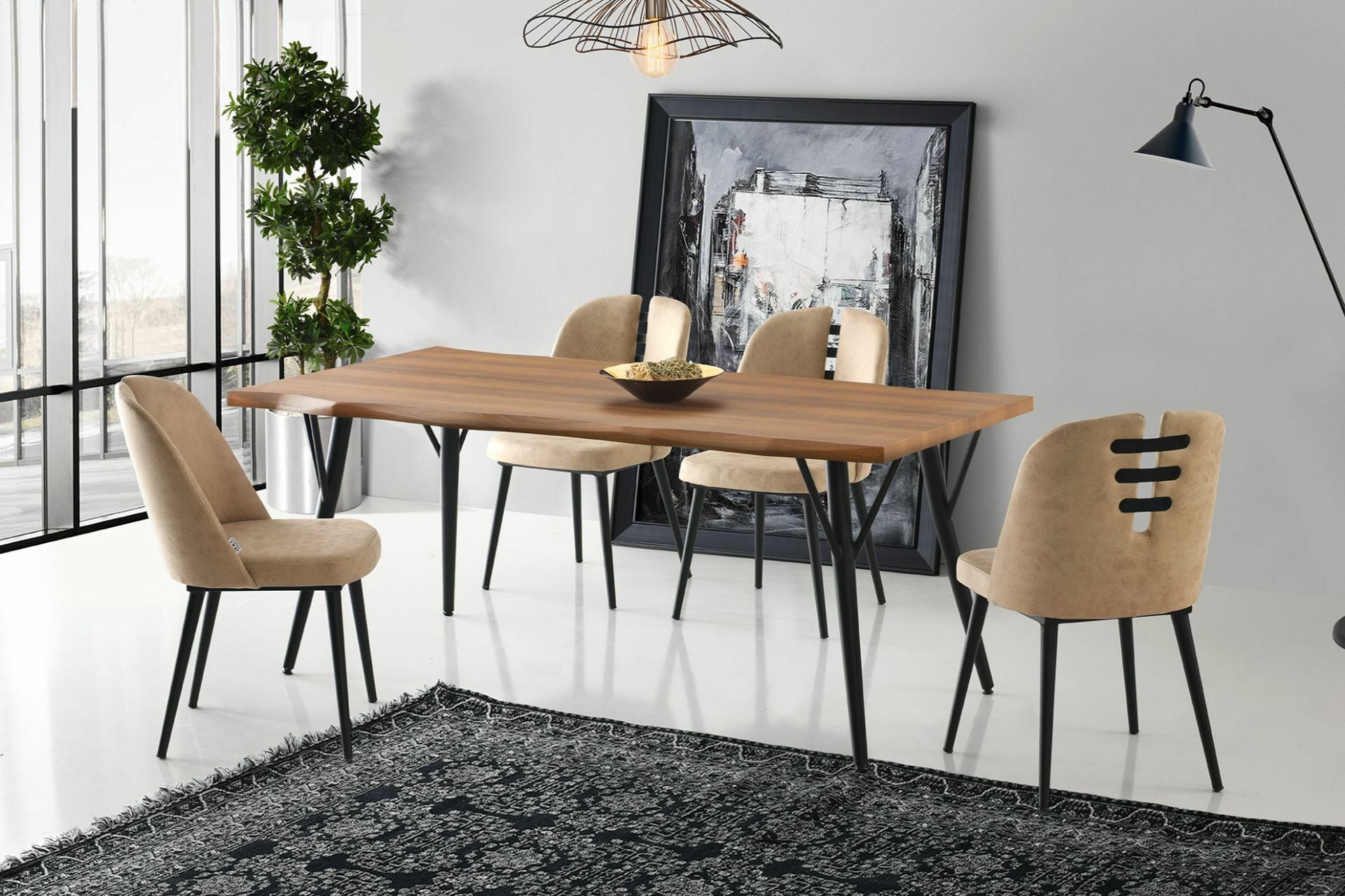 Timberland 180 Mutfak Cafe Masası Lina Sandalye Takımı